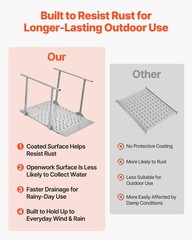 Vevor Wheelchair Ramp Handrails 44.9 X 33.5 In Heavy Duty Handicap Ramp 440 Lbs