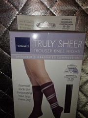 Sigvaris Womens Trouser Knee Highs Large Sheer Burgundy Moderate Compression
