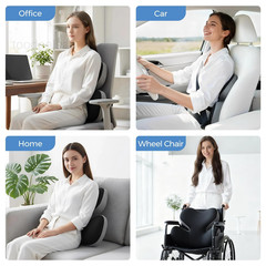 Lumbar Support Pillow for Car, 19.3(L)×5.1(W)×14.2(H) in, Blackgray