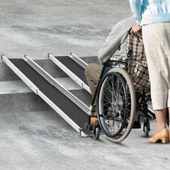 2 Pack Telescopic Aluminum Alloy Wheelchair Ramp 4/6/8 Ft Mobility Ramp 660 Lbs