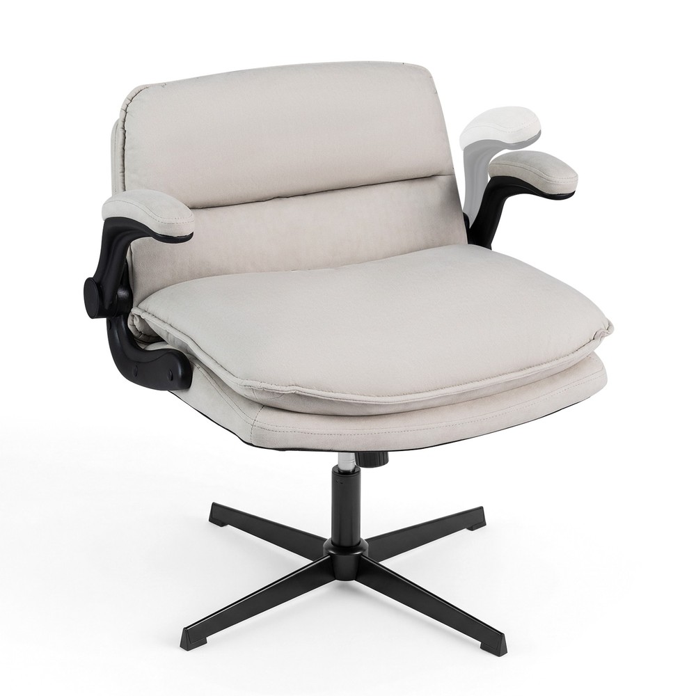 Criss Cross Chair w/Flip-up Arms, Adjustable Height, Wide Backrest, Padded Seat