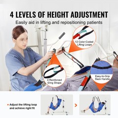 VEVOR Full Body Patient Lift Sling with Commode Opening Medical Aid Sling M-Size