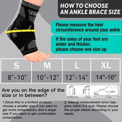 INDEEMAX Ankle Brace for Sprained X-Large, Copper-Silver Black