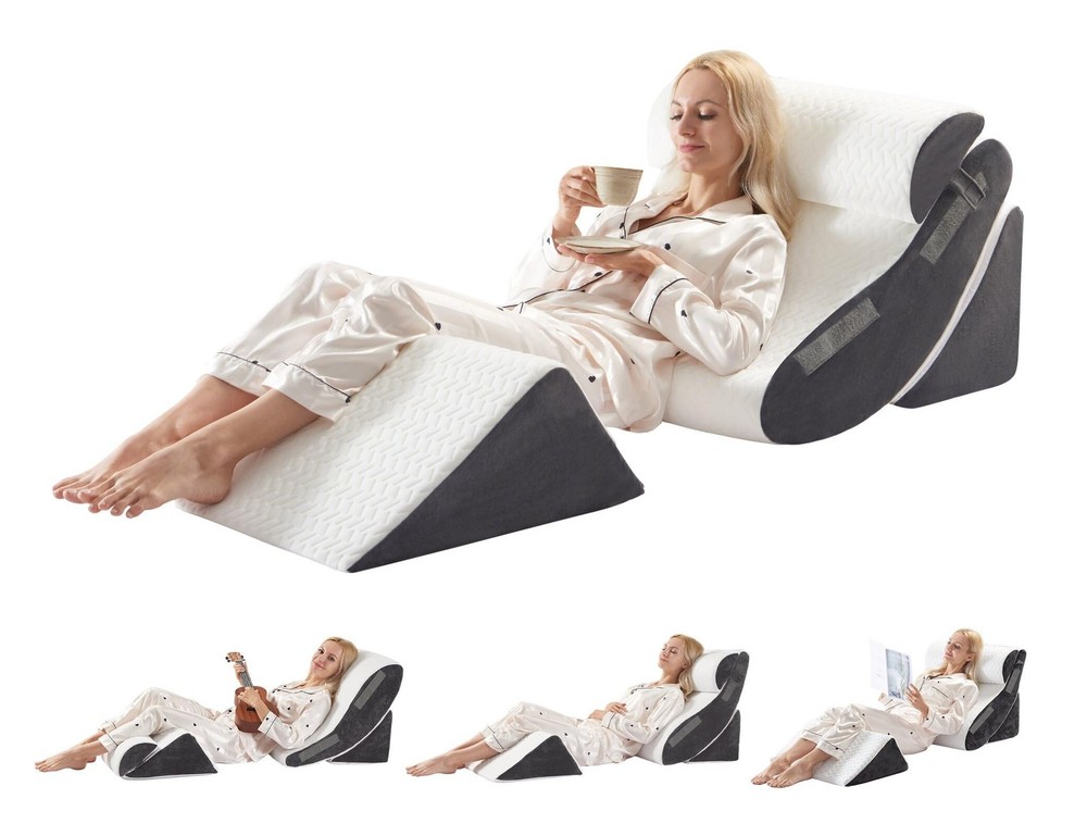 4PCS Orthopedic Bed Wedge Pillow Set for Sleeping, Post Surgery Foa… Fast Ship