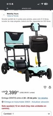 Pride 4-Wheel Foldable Travel Mobility Scooter, Blue/Black, 300 lb Capacity