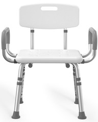 Adjustable Shower Chair with Padded Armrests & Back | Heavy-Duty Bath Seat for E
