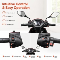 4-Wheel Electric Mobility Scooter 1000W for Adults & Seniors Top Speed 15.5mph