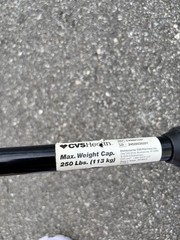 CVS Health Adjustable Walking Cane Quad Base w/ Wrist Strap Black 250 lb
