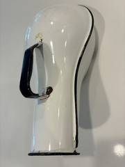Vintage White Black Porcelain Coated Urinal Bed Pan Unmarked Enamelware Enamel