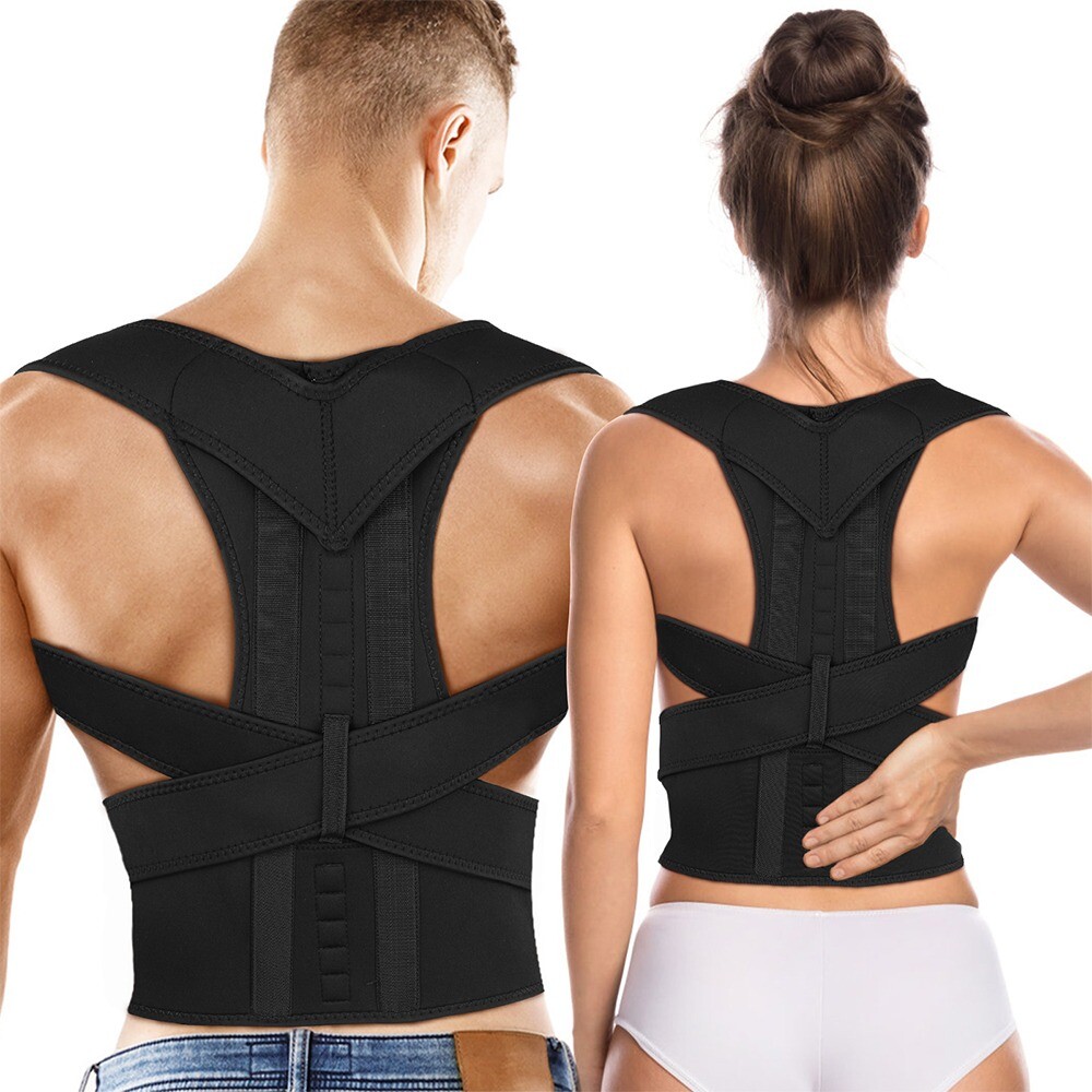 Posture Corrector Lumbar Lower Back Shoulder Support Brace Strap for Pain Relief