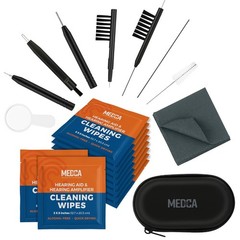 Hearing Aid Cleaning Kit 20pc Set Tools Case Brush Loop Wiper Bag *(79