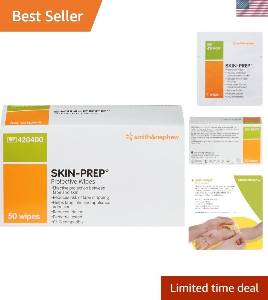 50 Pack Skin-Prep Barrier Wipes – Non-Sensitizing for Adhesive Protection
