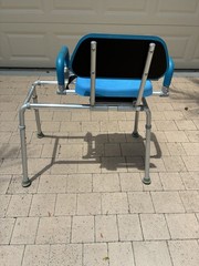 Blue Transfer Bench w/ Backrest & Armrests, Totally Adjustable, 300 lb Cap