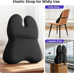 ZZ-WELL Lumbar Support Pillow for Office Chair – Memory Foam Large, Black