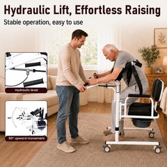 440 lbs Hydraulic Patient Transfer Lift Chair Manual Hydraulic Lift w/Split Seat