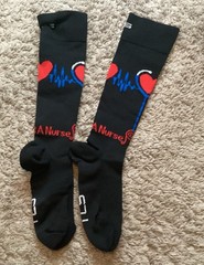TCS Compression Socks/Women/ XL 1 Pair Black Graphic Socks