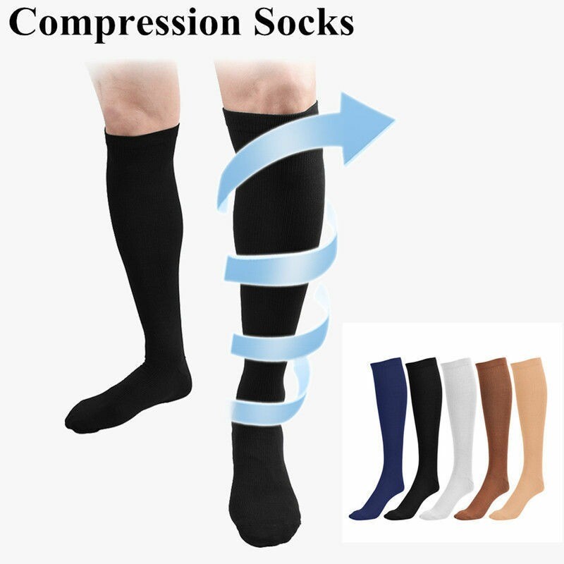 3 Pack Compression Socks (8-15mmHg) Moisture Wicking Support Stockings