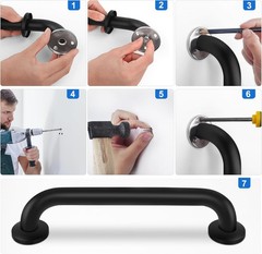 304 Stainless Steel Grab Bars for Seniors – 12 Inch for Enhanced Bathroom Safety
