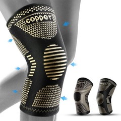 2x Copper Knee Sleeves Compression Brace Support Sport Joint Injury Pain