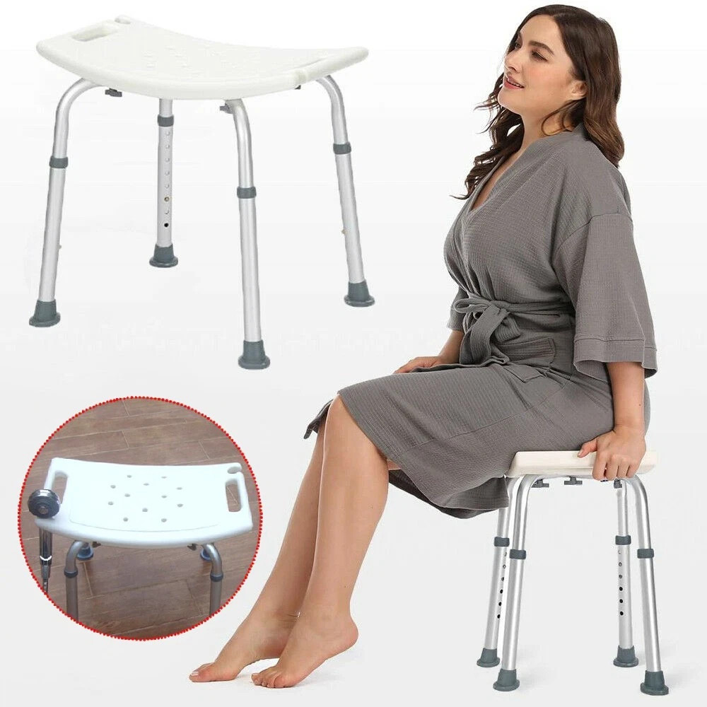 Shower Chair Seat 300lb Bath Stool Padded Height Adjustable Bathtub Seat Bench