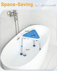 T HSA/FSA Triangular Shower Chair for Inside Shower, Space-Saving Corner Show…
