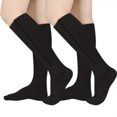 Zip Up Compression Socks Support Hose Unisex Edema Diabetic Varicose Vein Travel