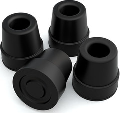 Vive Quad Cane Tips – Heavy Duty 1/2 Inch Replacement Rubber Foot – Black