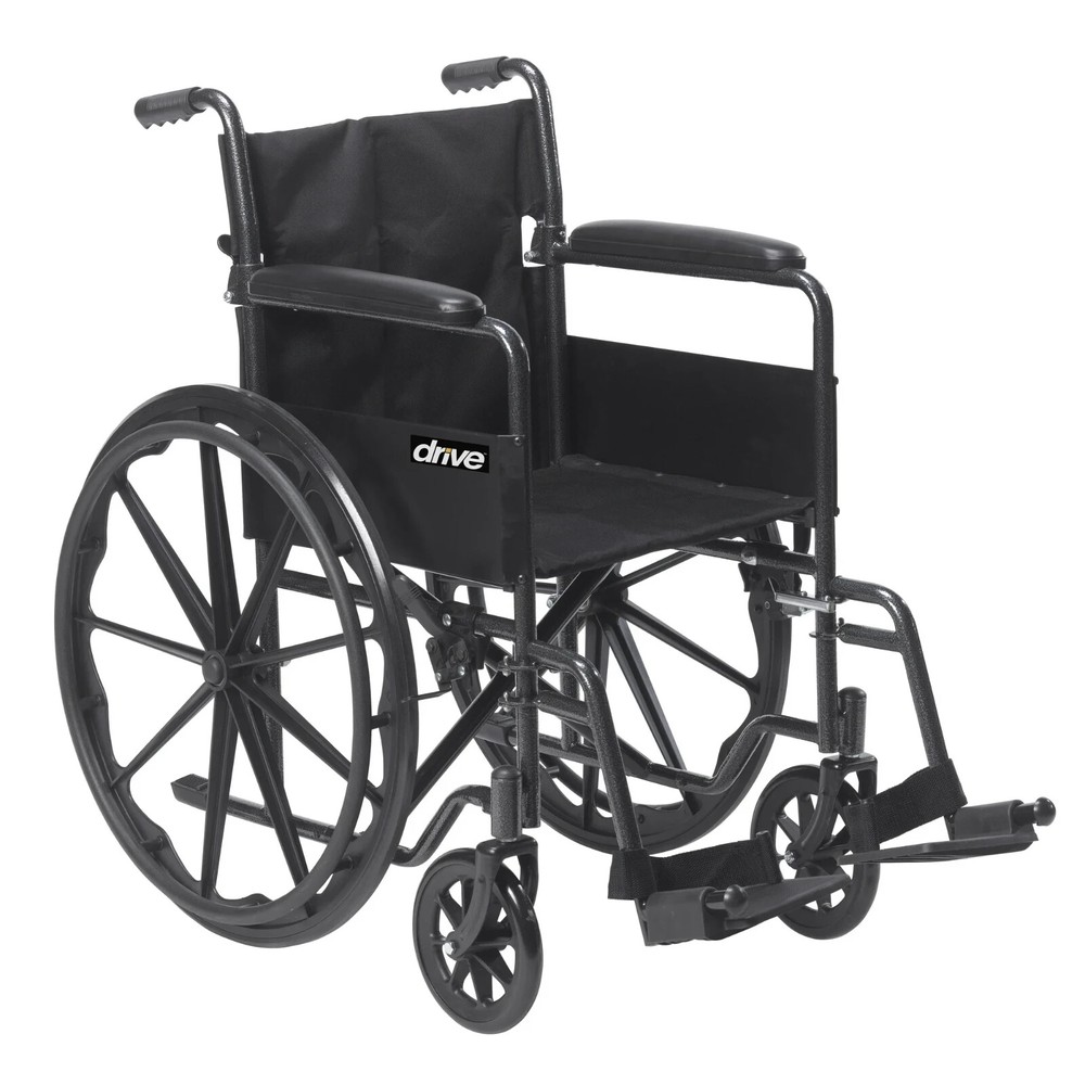 Foldable Manual Wheelchair w/Flip Back Armrest Swing Away Footrest Drive Medical