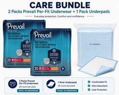 2 Pck Prevail Per-Fit Underwear Medium 20Ct + Underpads 25Ct Bundle