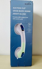 HOTODEAL SUCTION CUP GRAB BARS 300MM NIGHT-GLOW PORTABLE ABS SUPPORT BAR NEW