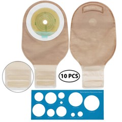 10Pcs Drainable Ostomy Bags Colostomy Supplies Stoma Cut to Fit One-Piece System