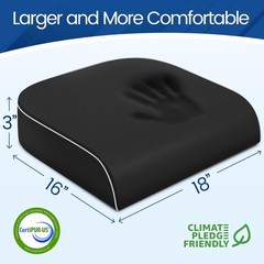 Versatile Memory Foam Cushion for Office, Car & Travel – Removable Black Cover