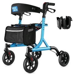 WALK MATE ROLLATOR Mobility Walker.. Seat & Backrest Cup Holder 8”Wheels Bag