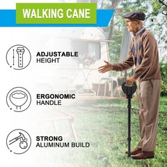 Cane with Seat Portable Walking Stick Folding Chair Lightweight Aluminum Mobi…