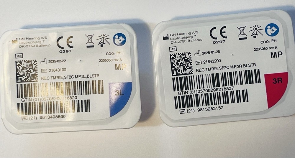 Resound SureFit 2 Hearing Aid Receiver Size 3 MP Right And Left 3 Pin.
