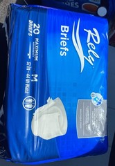 2 PACKS Rely Briefs-Adult Disposable Diapers(40 Count) Medium 32”to 44” Waist