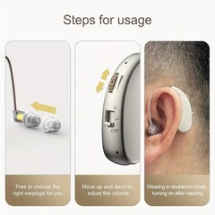 1 Pair Hearing Aids for Seniors Rechargeable Hearing Aid with Noise Cancelling