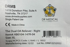 DRMS Dr Medical DUAL OA Reliever Right Knee Brace XL KB0104-147R-04