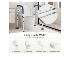 Toilet Safety Frame for Seniors, Adjustable Toilet Safety Rail Height& Width
