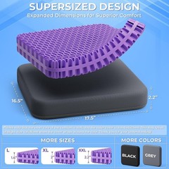Gel Seat Cushion for Long Sitting Office Chair Car Wheelchair Breathable Support