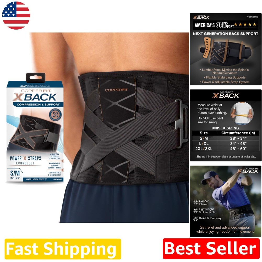 Adjustable Lumbar Brace Large XL Back Support for Sciatica Arthritis Pain Rel…