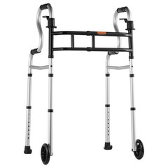 Folding Walker Stand Assist Adjustable Height Width Lightweight Walker 2 Wheels
