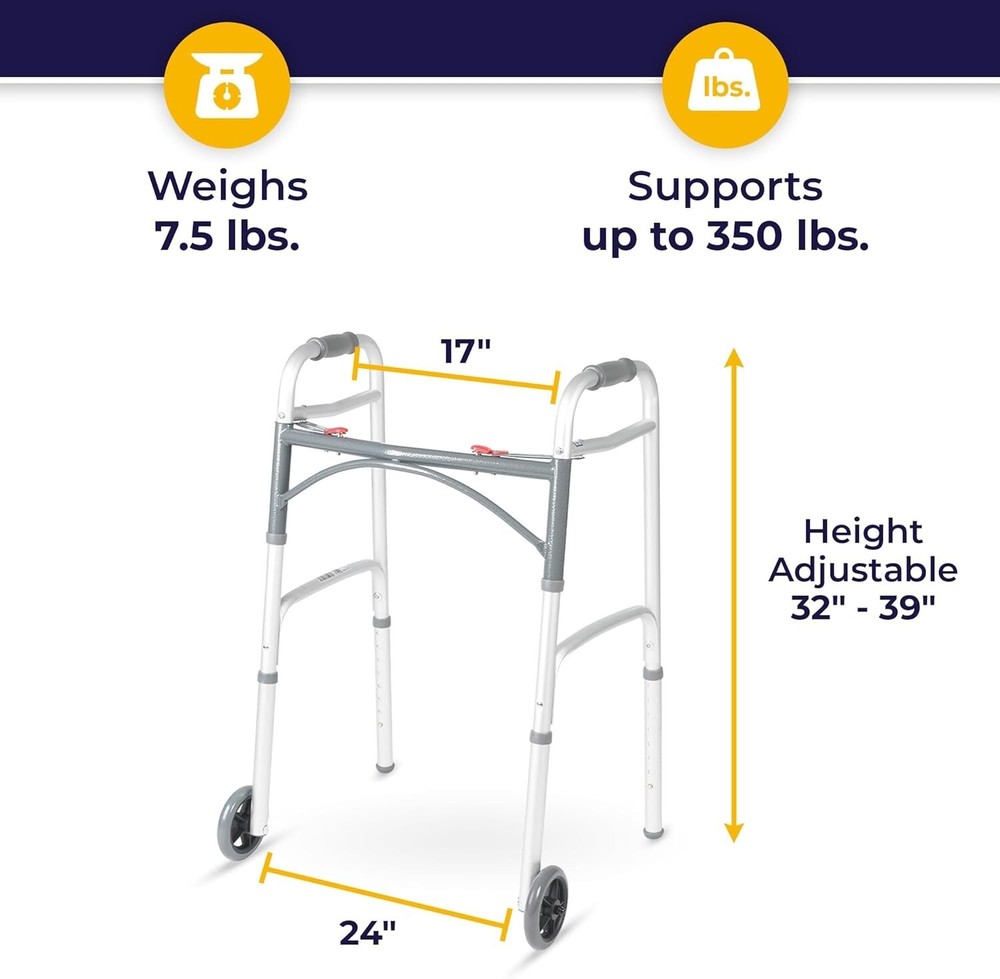 Drive Medical 10200-1 Deluxe Two Button Folding Walker!