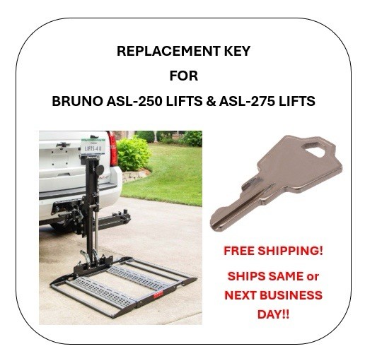 Key Bruno Lift Outsider Meridian Mobility Scooter Power Chair ASL-250 ASL-275