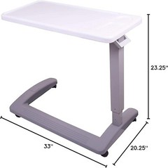 Medical Table Overbed Adjustable Bedside Hospital Rolling Tables With Wheels New