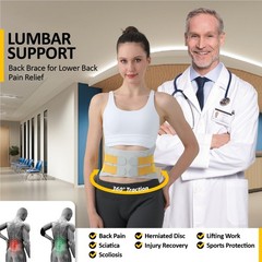 Lower Back Brace for Women and Men – Adjustable Lumbar Back Brace, Full Suppo…