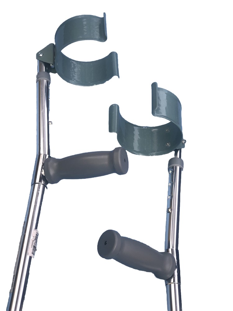 Midline Adj Adult Aluminum Forearm Crutches Vinyl Coated Contoured Arm – 250 LBS