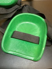 Vintage Knee Protector Pads Guards 5.5×5 In Size Rubber Green With Nylon Straps