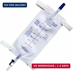 lifevv 4 Pack 750ml Catheter Leg Bag Urinary Drainage Bag, Anti-Reflux Valve, Cl