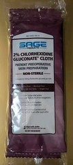 Sage 2% Chlorhexidine Gluconate Cloth PreOp Prep – (3) Packs = (6) Cloths Total
